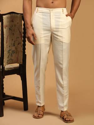 Cream Viscose Pant Style Pyjama 1