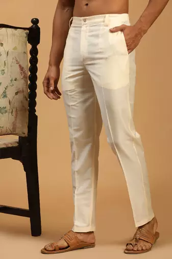 Cream Viscose Pant Style Pyjama