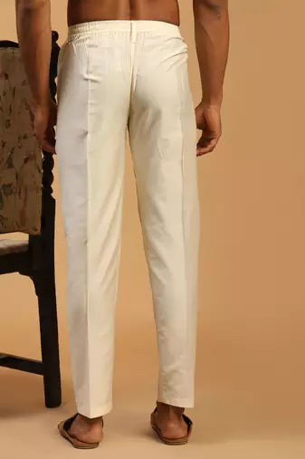 Cream Viscose Pant Style Pyjama