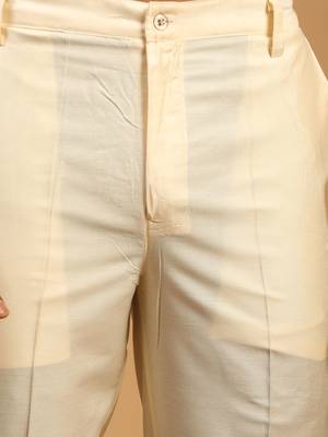 Cream Viscose Pant Style Pyjama 4