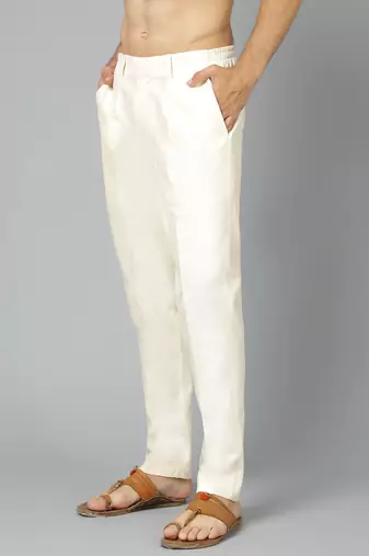 Cream Viscose Pant Style Pyjama