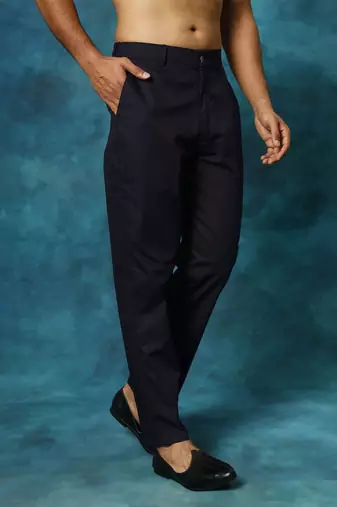 Navy Blue Cotton Pant Style Pyjama