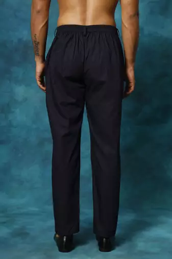 Navy Blue Cotton Pant Style Pyjama