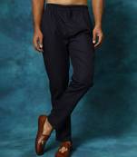 Navy Blue Cotton Pant Style Pyjama