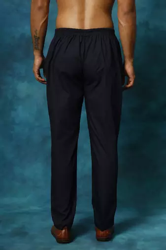 Navy Blue Cotton Pant Style Pyjama
