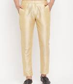 Gold Silk Blend Pant Style Pyjama