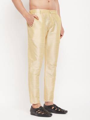 Gold Silk Blend Pant Style Pyjama 2