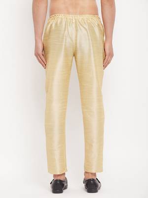 Gold Silk Blend Pant Style Pyjama 3