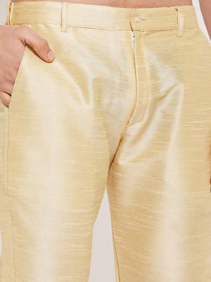 Gold Silk Blend Pant Style Pyjama 4