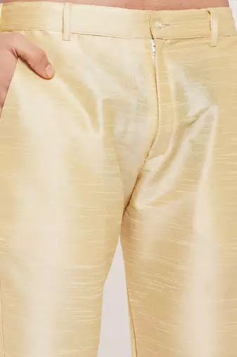 Gold Silk Blend Pant Style Pyjama