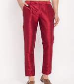 Men'S Maroon Silk Blend Pant Style Pyjama
