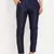Navy Blue Silk Blend Pant Style Pyjama