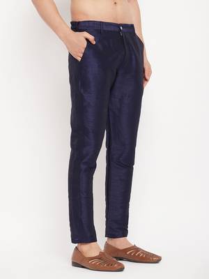 Navy Blue Silk Blend Pant Style Pyjama 2
