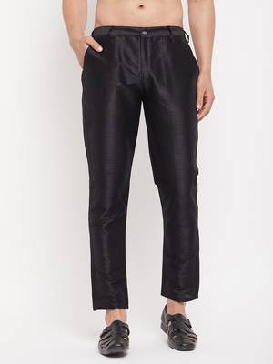 Black Silk Blend Pant Style Pyjama 1