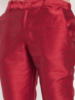 Maroon Silk Blend Pant Style Pyjama 4