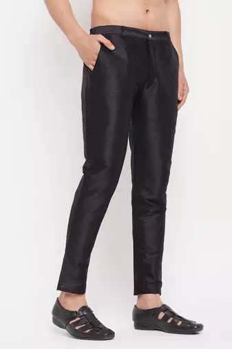 Black Silk Blend Pant Style Pyjama