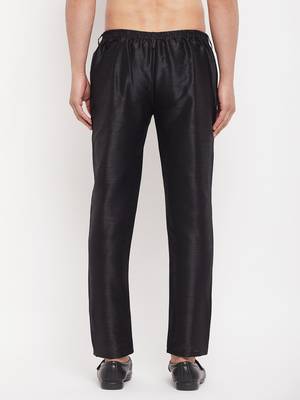 Black Silk Blend Pant Style Pyjama 3