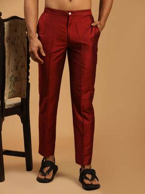 Maroon Viscose Pant Style Pyjama 1