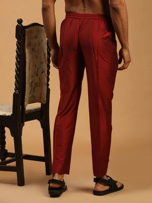 Maroon Viscose Pant Style Pyjama 3