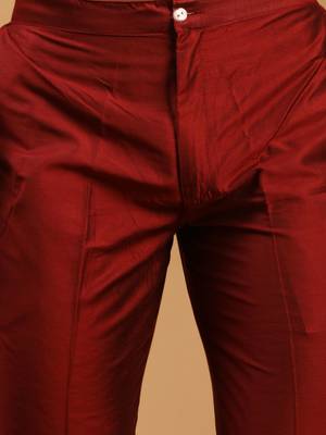 Maroon Viscose Pant Style Pyjama 4