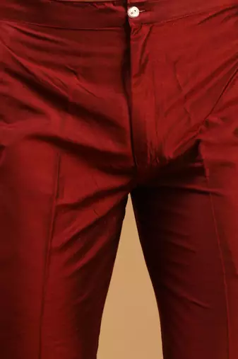 Maroon Viscose Pant Style Pyjama
