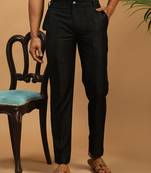 Black Viscose Plain Formal Pant