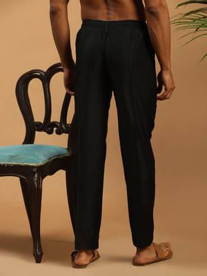 Black Viscose Plain Formal Pant 3