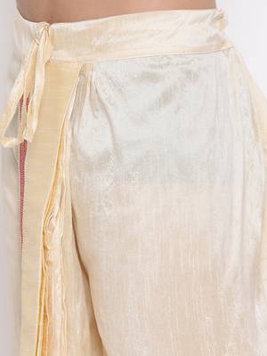 Gold Silk Embroidered Traditional Dhoti for Men 3