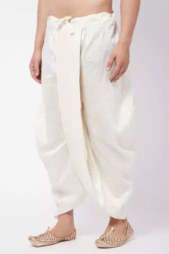Cream Silk Blend Traditional Dhoti