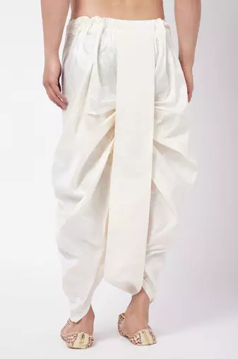 Cream Silk Blend Traditional Dhoti