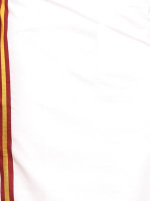 White And Maroon Dhoti Mundu Vesty 4