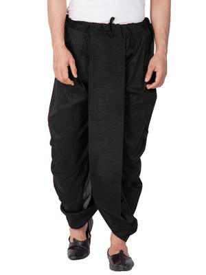Black Silk Blend Dhoti 1