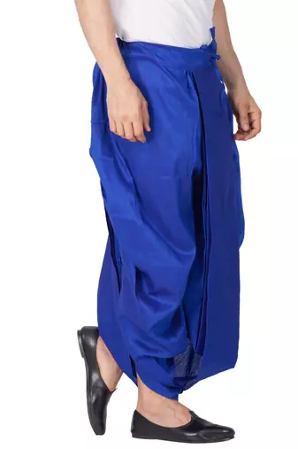 Blue Silk Blend Dhoti