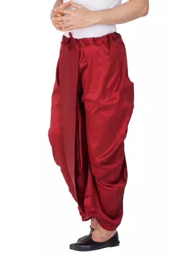  maroon silk blend dhoti