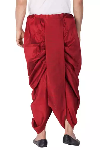  maroon silk blend dhoti