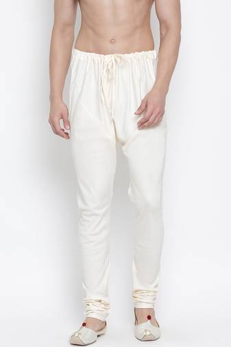 Men'S White Cotton Blend Pyjama