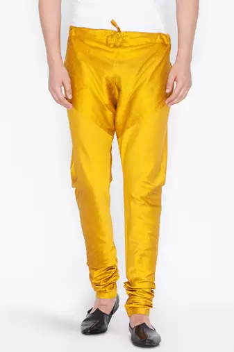 Men'S Yellow Silk Blend Pyjama