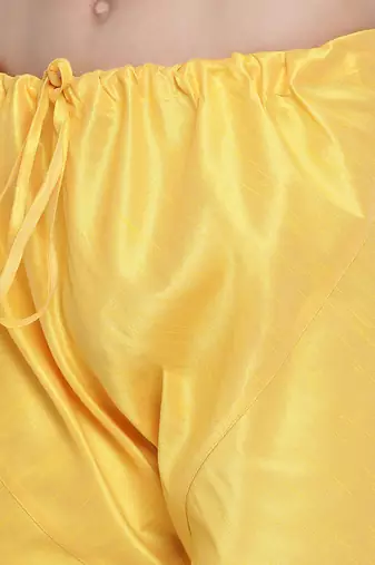 Yellow Silk Blend Pyjama
