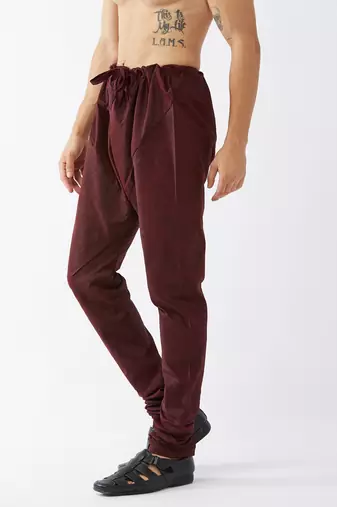 Wine Silk Blend Pyjama