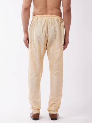Vastramay men's gold silk blend embroidered pyjama 3