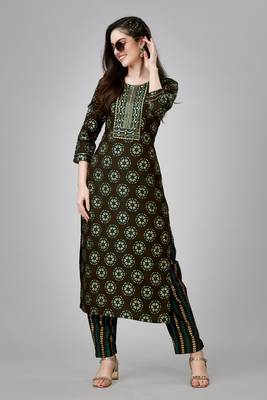 Coffee colour ethnic festive wear kurta bottom set for girlish looks 1