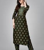 Coffee colour ethnic festive wear kurta bottom set for girlish looks
