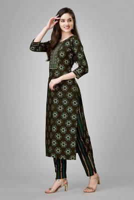 Coffee colour ethnic festive wear kurta bottom set for girlish looks 5