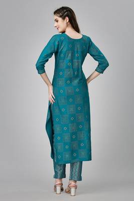 Rama colour ethnic festive wear kurta bottom set for girlish looks 2