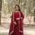 Maroon colour georgette fabric elegant partywear gown with dupatta
