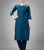 Morpich colour beautiful designer embroidery work readymade kurta bottom set