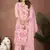 Pink colour beautiful floral printed resham work heavy partywear salwar suit