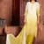 Beautiful mustard colour organza fabric girlish readymade suit