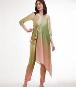 Pastel ombre asymmetrical kurta set