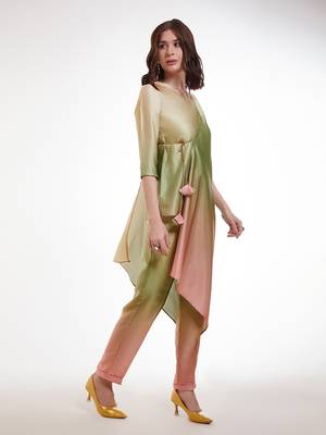 Pastel ombre asymmetrical kurta set 2